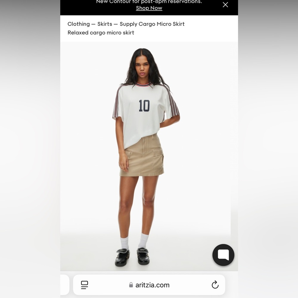 Aritzia TNA cargo khaki skirt NWT
